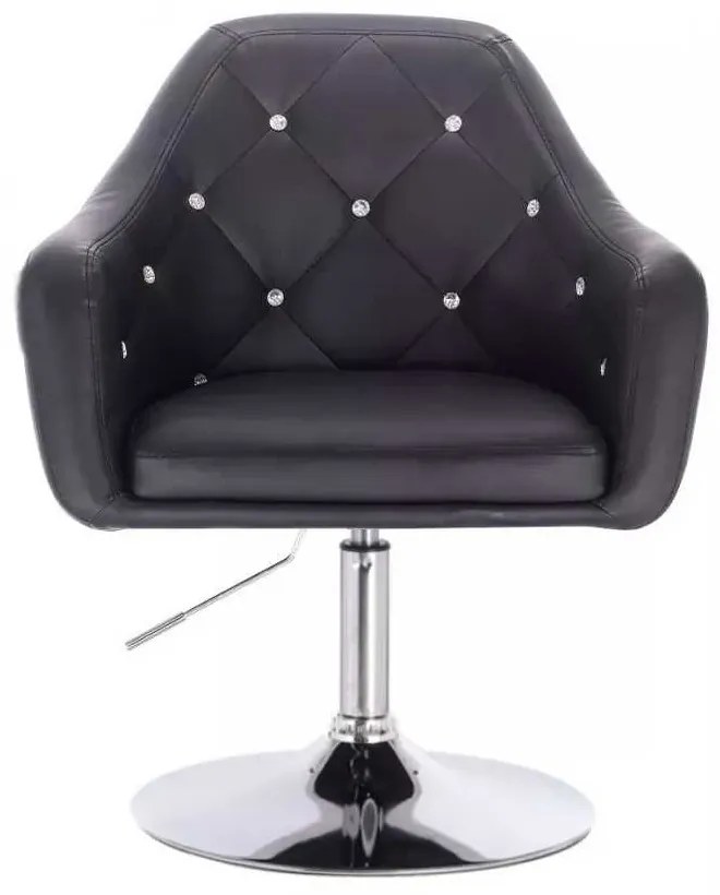 LuxuryForm DESIGN Kreslo ROMA na striebornom tanieri - čierne