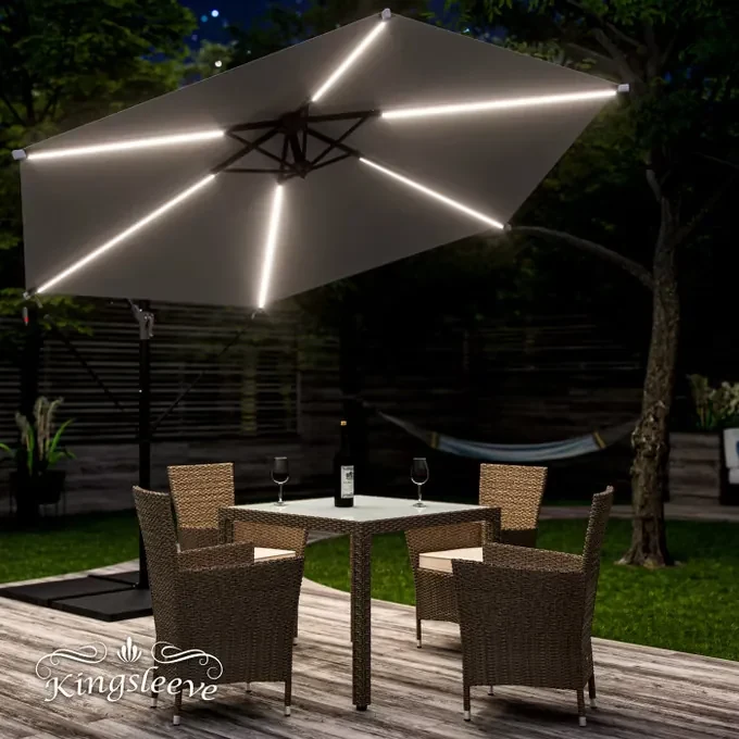 InternetovaZahrada LED slnečník Mali Ø350 cm - antracit