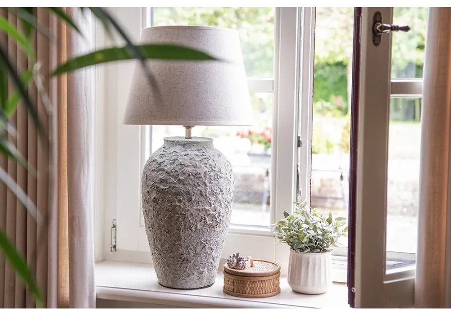 Sivá stolná lampa TERRACOTTA Ø35*68