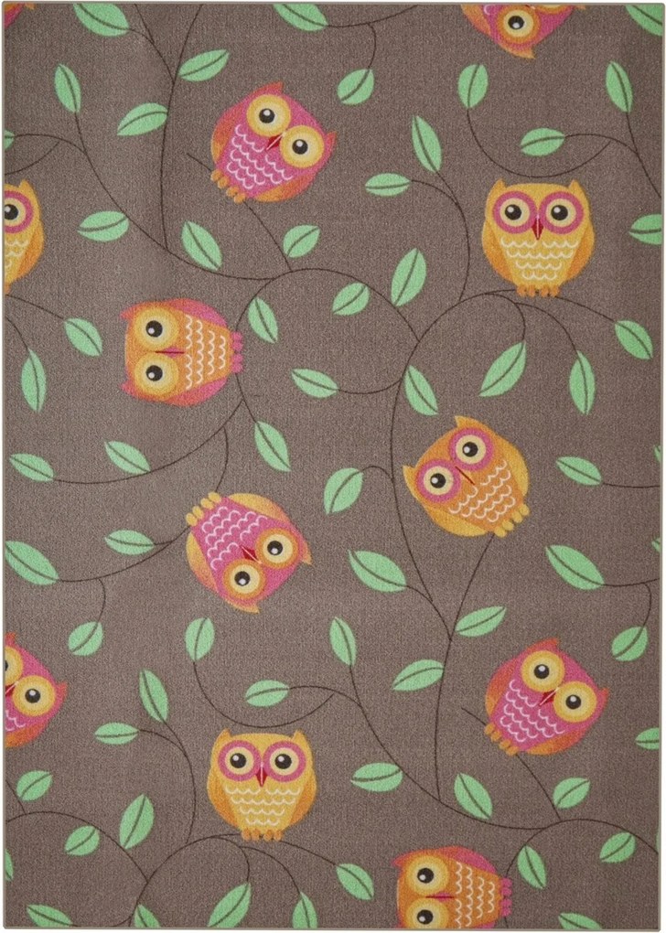 Detský kusový koberec Little Owls, 50x200, hnedá, detská izba, AladinWorld Expres