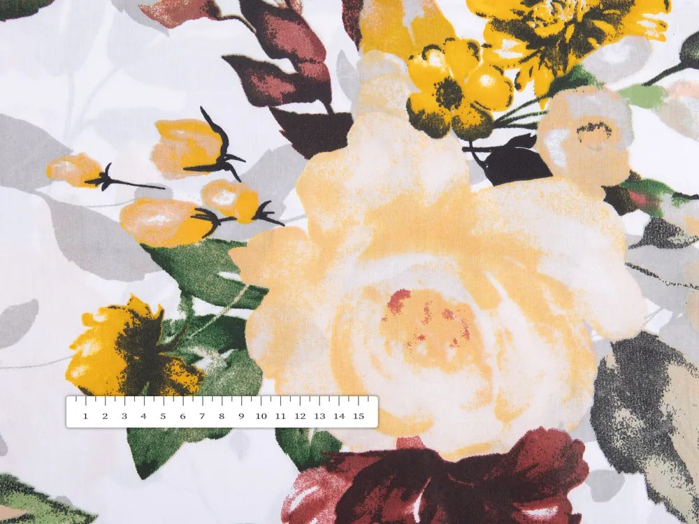 Biante Bavlnený obdĺžnikový obrus Sandra SA-217 Veľké žlté kvety 60x100 cm
