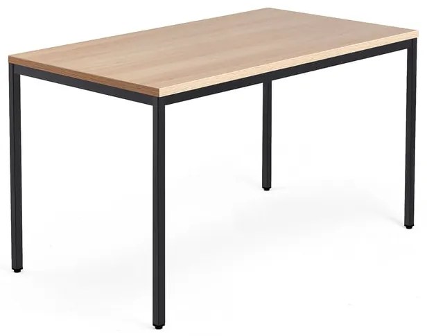 Kancelársky pracovný stôl QBUS, 1400x800 mm, dub/čierna