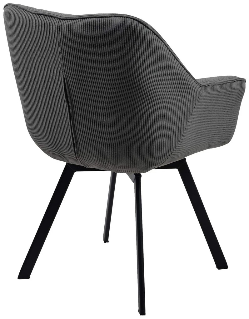Jedálenská stolička Jordi Cord - tmavo šedá