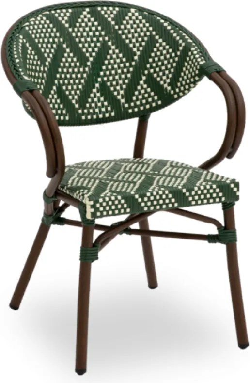 VENUS záhradná stolička s podrúčkami green