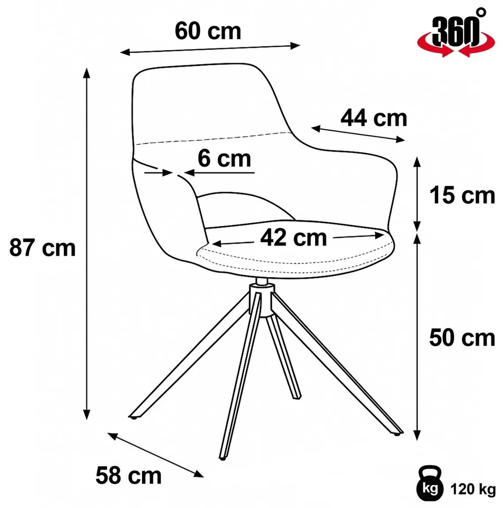 Jedálenská stolička DCH-D1320 CRM2 s vratnýmmechanizmom