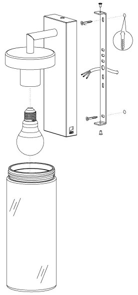 Eglo 97261 - Vonkajšie nástenné svietidlo BOVOLONE 1xE27/60W/230V