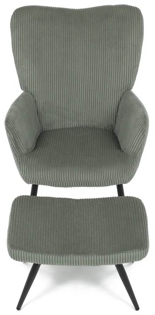 Relaxačné kreslo s podnožkou L7285 GRN6, zelené