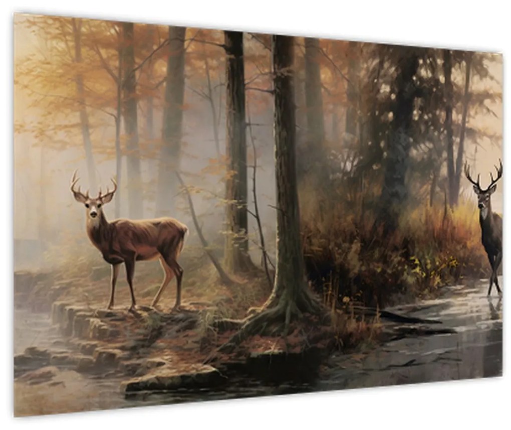 Obraz - Vintage maľba divokej zveri (90x60 cm)