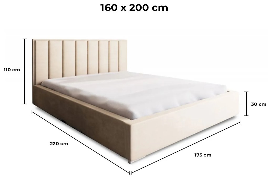 PROXIMA.store - Minimalistická čalúnená posteľ STELLA ROZMER: 120 x 200 cm, TYP ROŠTU: KOVOVÝ ROŠT