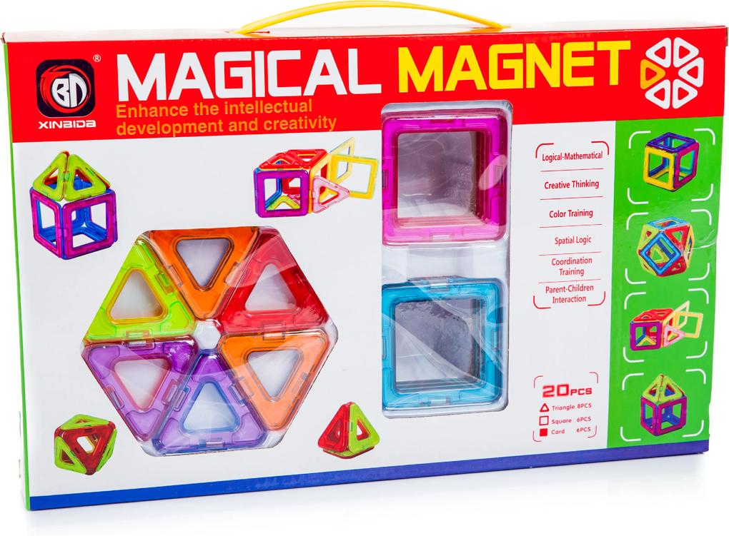 KIK Magnetická stavebnica Magical Magnet 20 dielov, KX9679