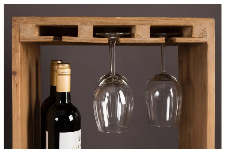 Hnedá vinotéka z jedlového dreva počet fliaš 28, 43,5x118,5 cm Claude – Dutchbone