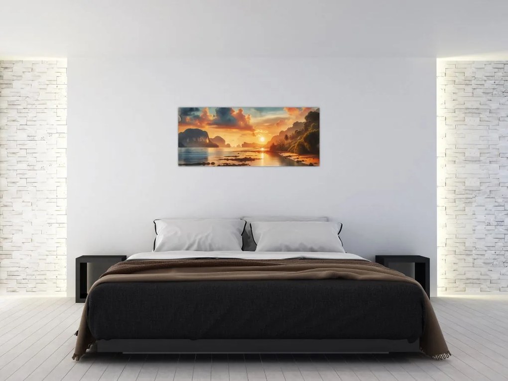 Obraz - Pohľad z pláže (120x50 cm)