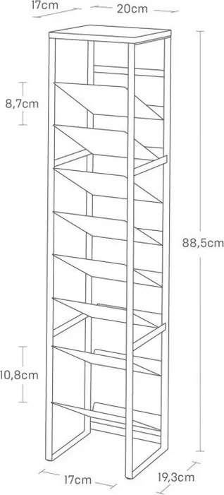 Biely kovový regál na víno počet fliaš 16 20x88,5x19 cm Tower – YAMAZAKI