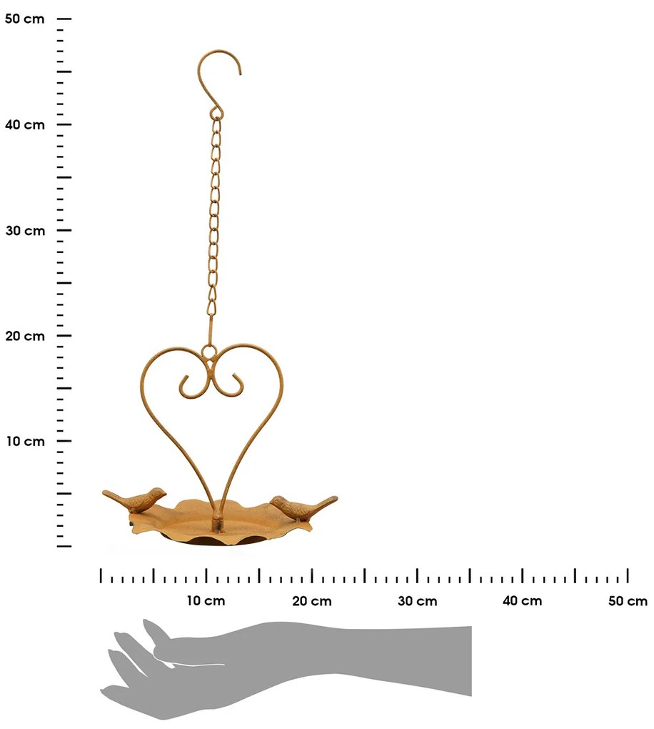Závesné napájadlo pre vtáky Lucia, 46x22 cm, kov, žltá