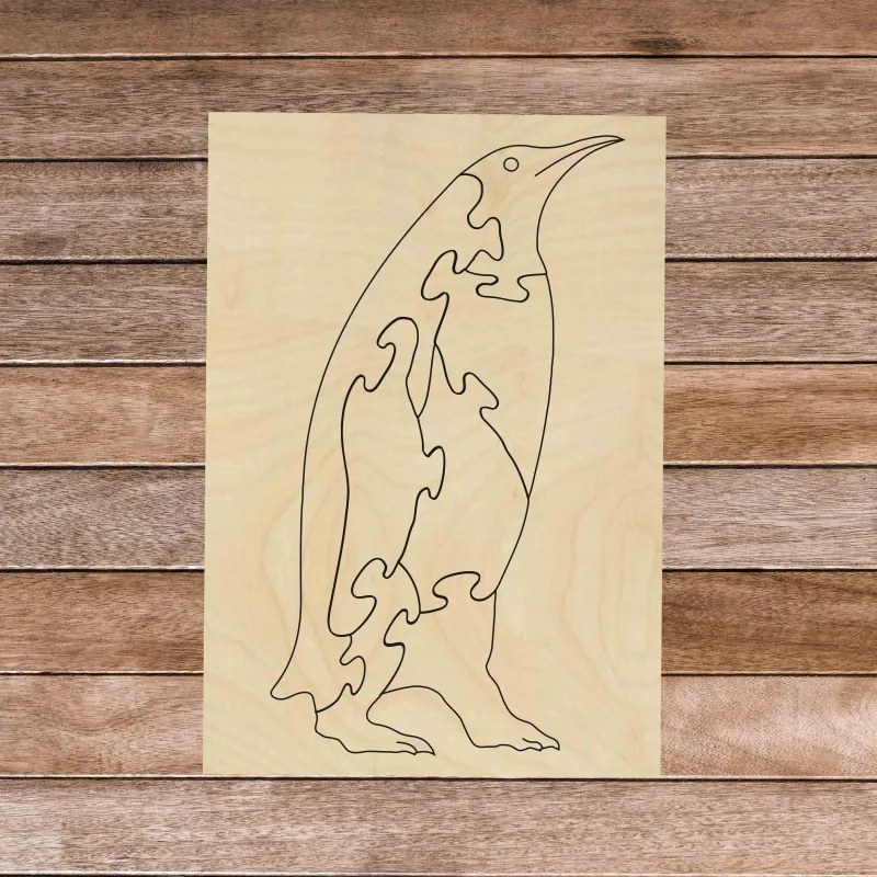 Drevené montessori edukačné puzzle - Tučniak | SENTOP H019 Topoľ H019
