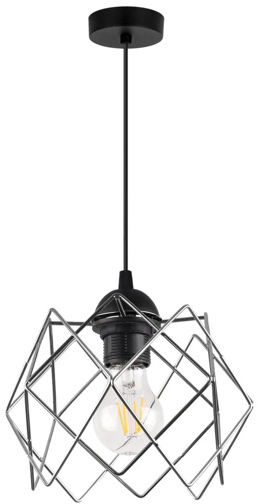 Závesné svietidlo Stella, 1x chrómové drôtené tienidlo