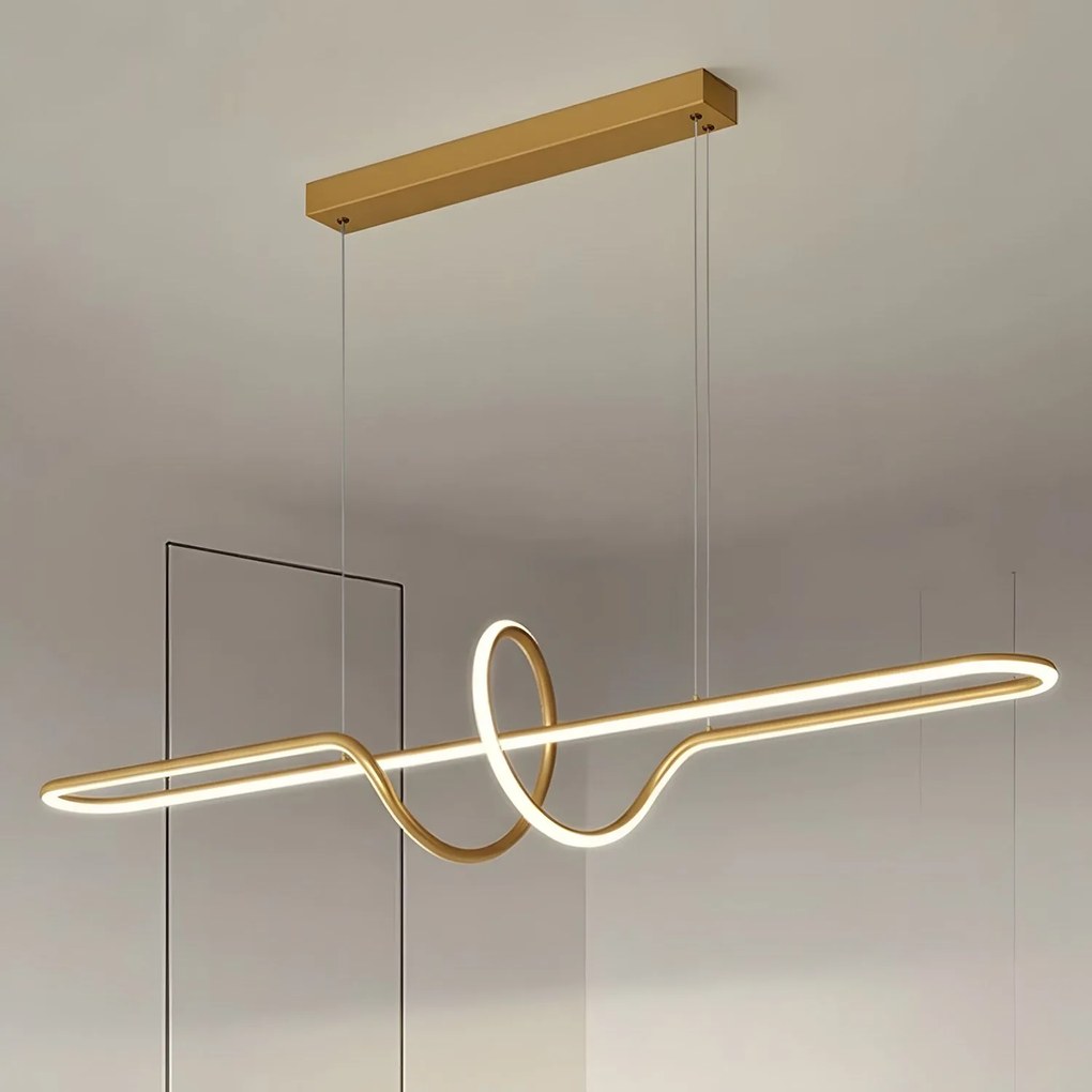 Toolight Toolight, LED závesné osvetlenie 118cm, 36W, 3000K, 3500lm, LHJ038-CP, zlatá matná, OSW-50049