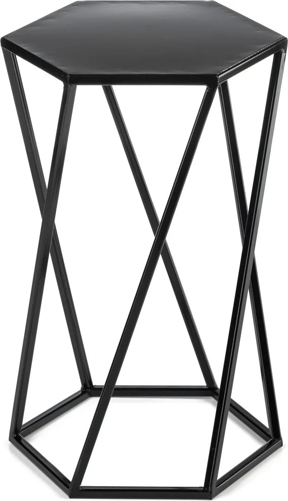 STOJAN NA KVETINÁČ HEXAGON 40X24X27 CM ČIERNA