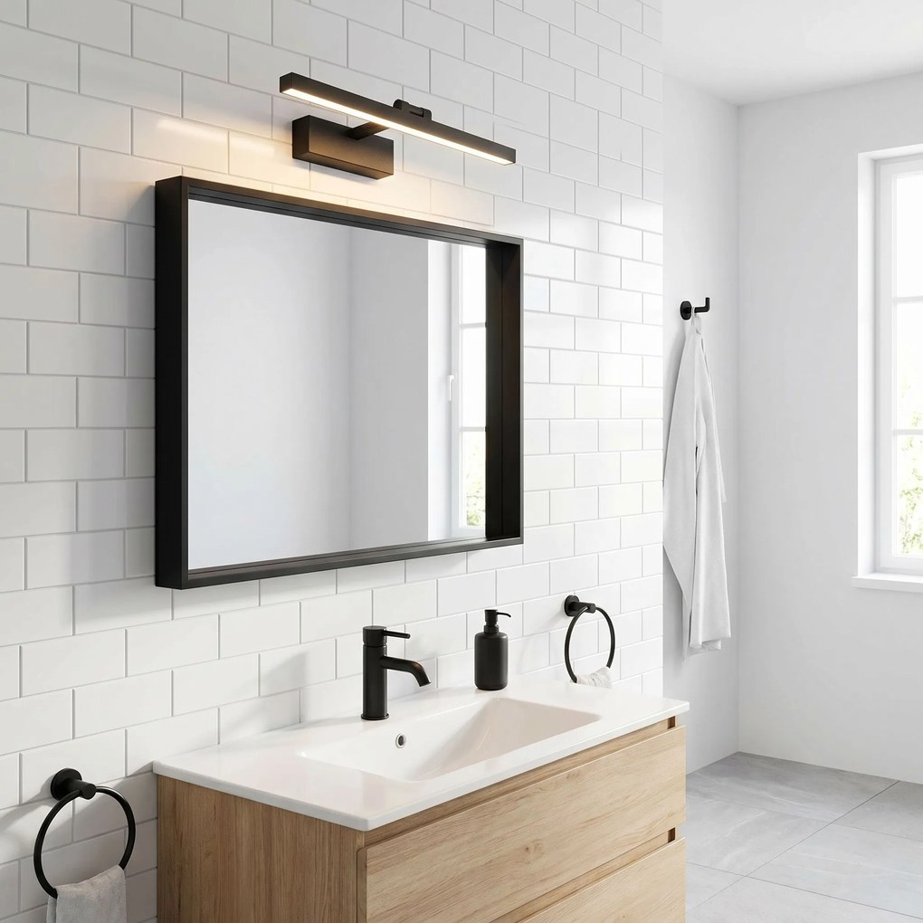 Toolight Toolight, LED nástenné svietidlo, 40cm, 6W, 4000K, 500lm, APP1866-1W, čierna matná, OSW-66022