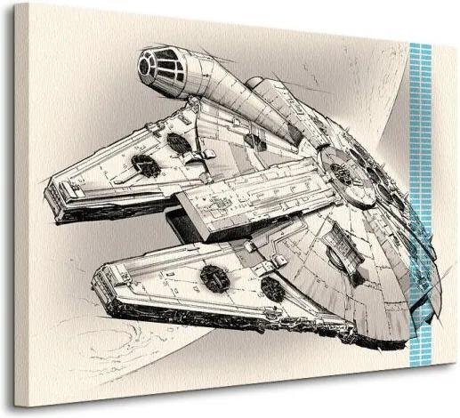 Obraz na plátne Star Wars VII (Millennium Falcon) 80x60cm WDC99329