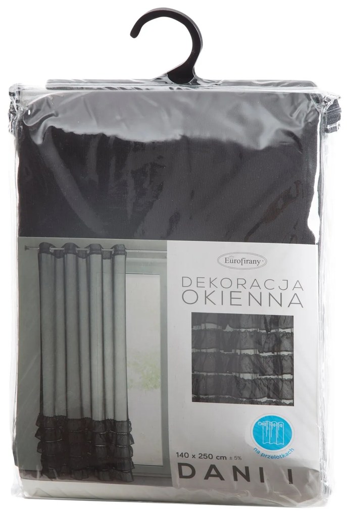 ZÁCLONA NA KRÚŽKOCH DANI1 140X250 CM ČIERNA