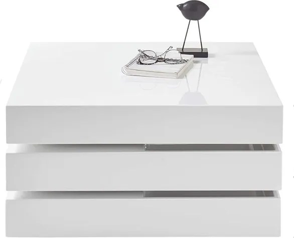 Sconto Konferenčný stolík SEATTLE biela, vysoký lesk