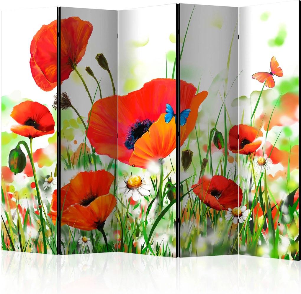 Paraván - Country poppies [Room Dividers] 225x172