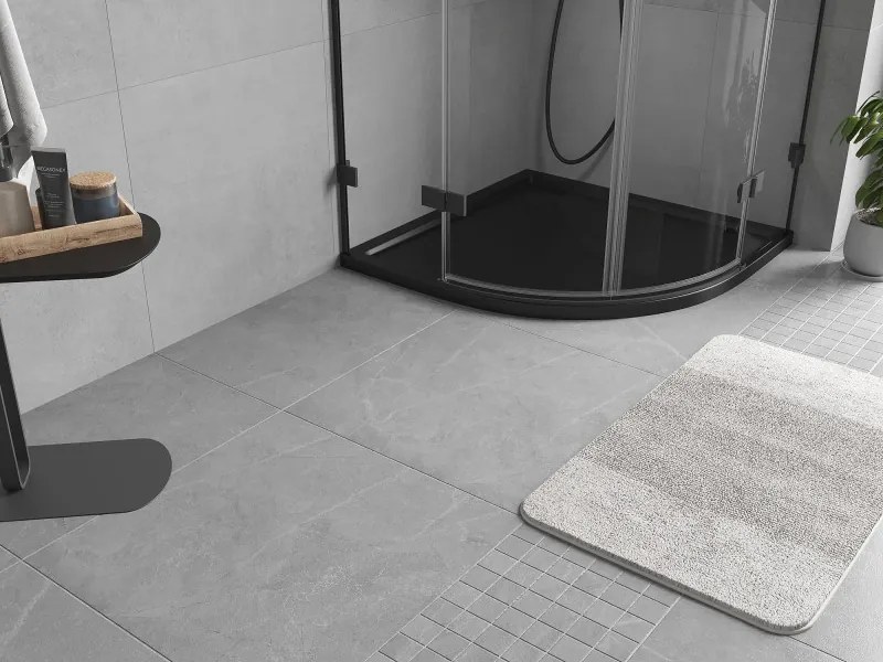 Mexen Flow, štvrťkruhová sprchová vanička slim 90 x 90 cm, čierna matná - 46Q709090