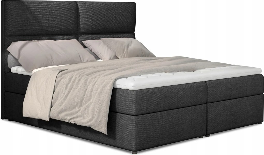 Manželská posteľ Boxspring 145 cm Alyce (tmavosivá Inari 96) (s matracmi)