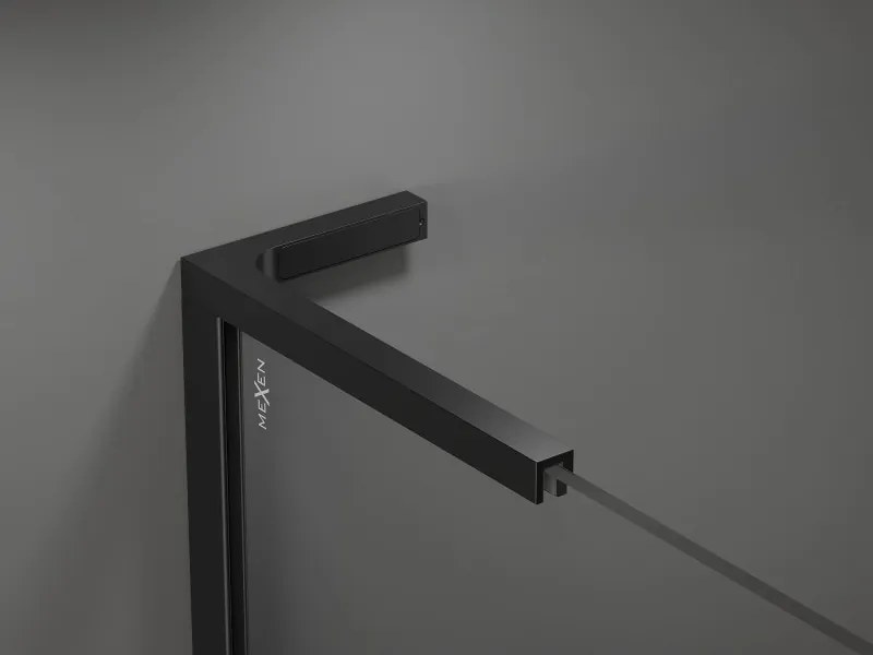 Mexen Velar L Duo posuvná sprchová kabína 100 x 90 cm, transparentná, čierna - 871-100-090-02-03-70