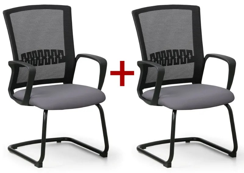 Konferenčná stolička ROY 1+1 ZADARMO, sivá