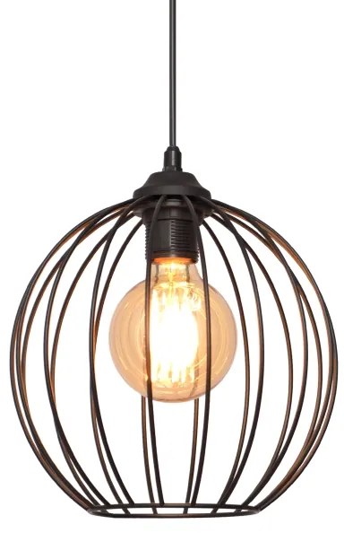 Luster na lanku MERCURE 1xE27/15W/230V pr. 24 cm čierna