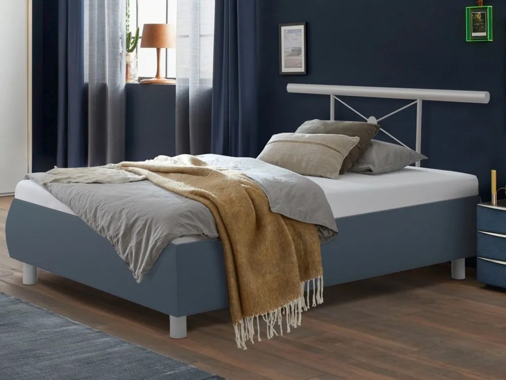 Posteľ Caribic 140x200 cm, tmavo šedá látka