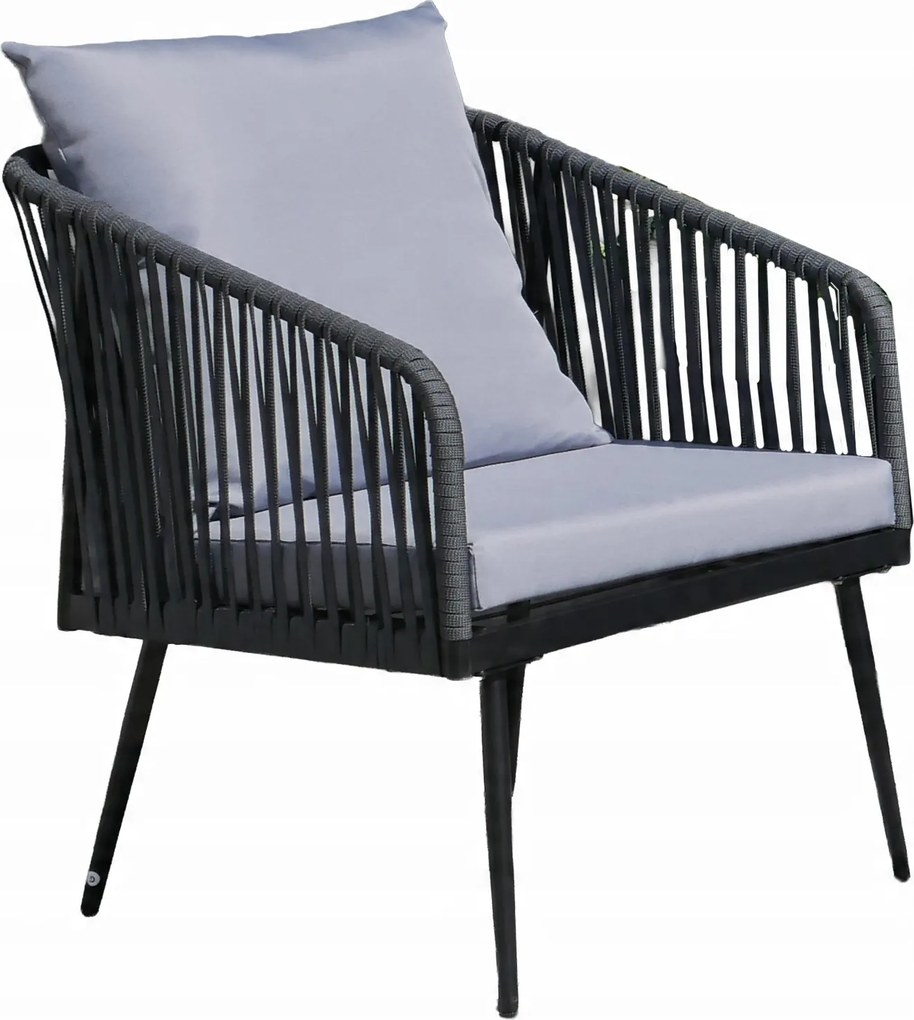 CH Antracitová súprava záhradného nábytku z tkaného lana