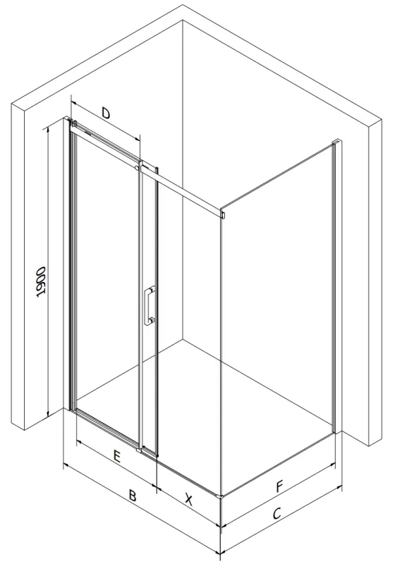 Mexen Omega, sprchový kút s posuvnými dverami 100 (dvere) x 80 (stena) cm, 8mm šedé sklo, chrómový profil + slim sprchová vanička čierna + chrómový sifón, 825-100-080-01-40-4070