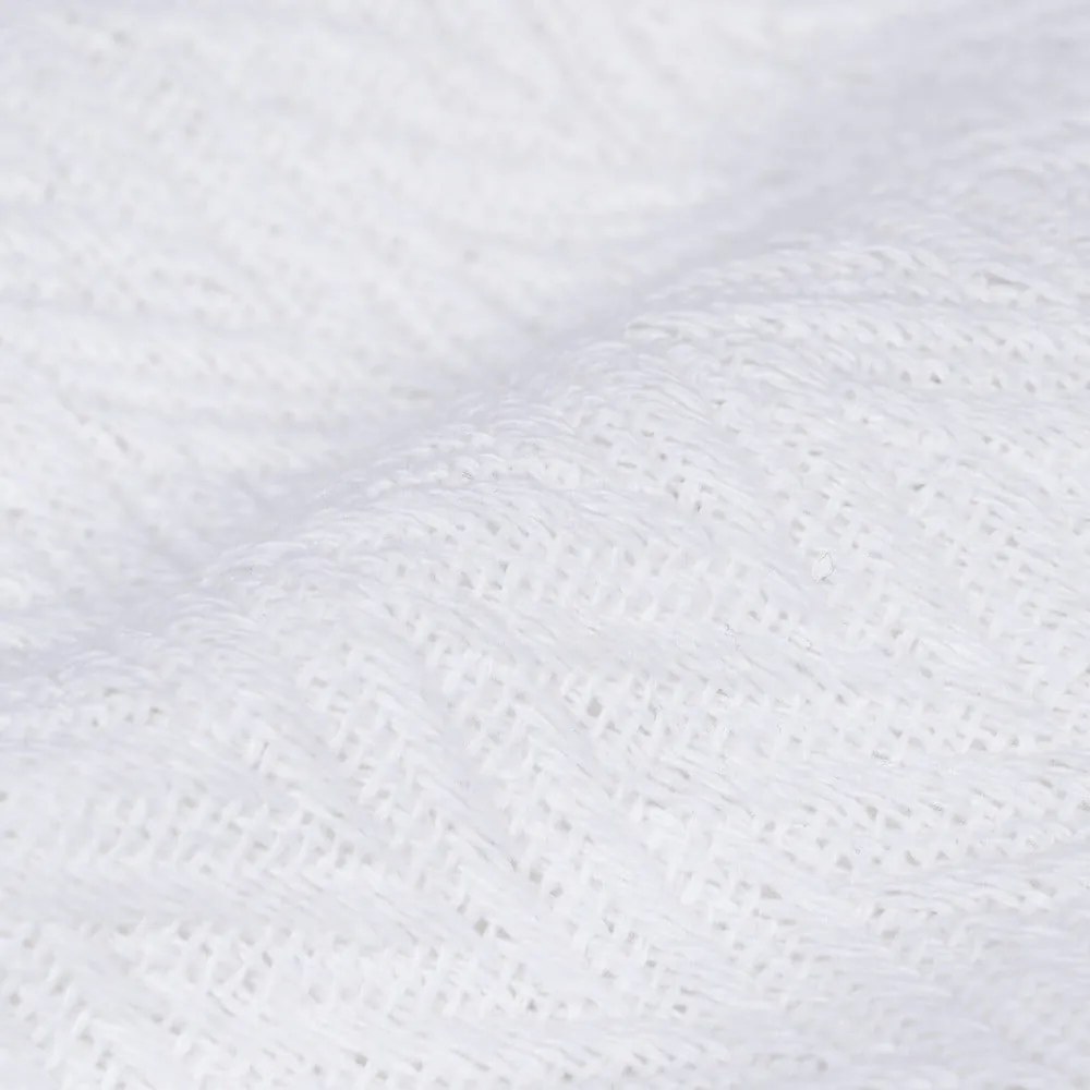 Biely pléd z recyklovanej bavlny 260x280 cm Spike – Ixia