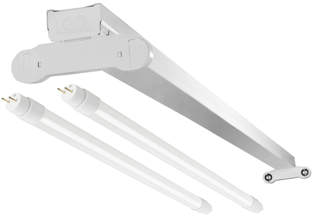 BERGE LED svietidlo so žiarivkami 2x60cm - 18W - 1800lm - studená biela - sada