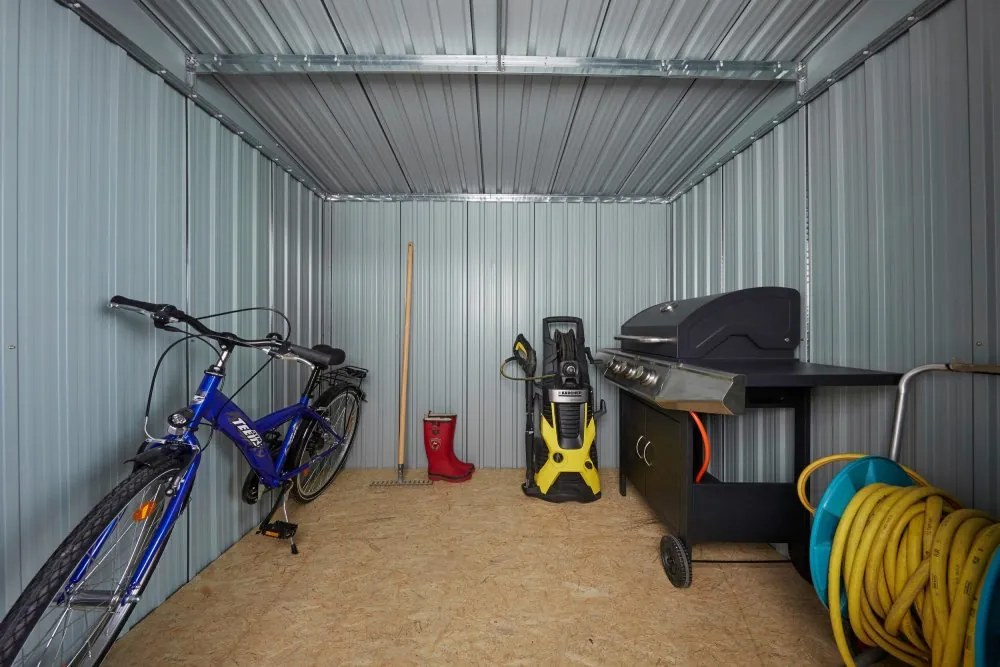 Záhradný domček BestBerg ZDSL-4D / 4,6 m² / 238 x 194 x 202 cm / dekor červené drevo / hnedá