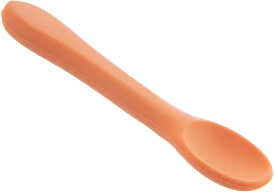 Oranžová detská lyžička zo silikónu – Orion