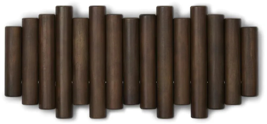 Tmavohnedý nástenný vešiak z borovicového dreva Picket – Umbra