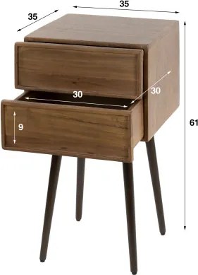 Nočný stolík 30-06 Frame Drevo Acacia  - Komfort-nábytok