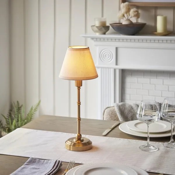 Endon 114811 - LED stmievateľná nabíjateľná stolná lampa BURLEY LED/1,5W/5V mosadz/biela