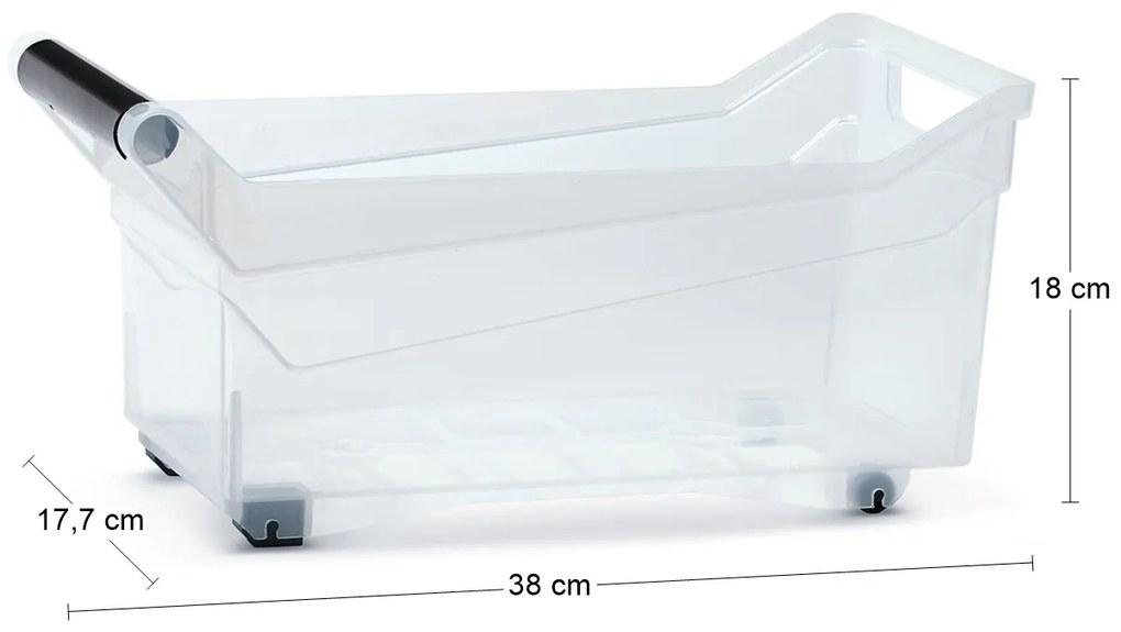 Plastový úložný box na kolieskach NUK3L 10 l - priehľadná