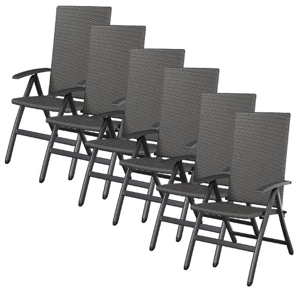 Livarno home Skladacie kreslo Valencia, sivé, 6 kusov  (800008979)