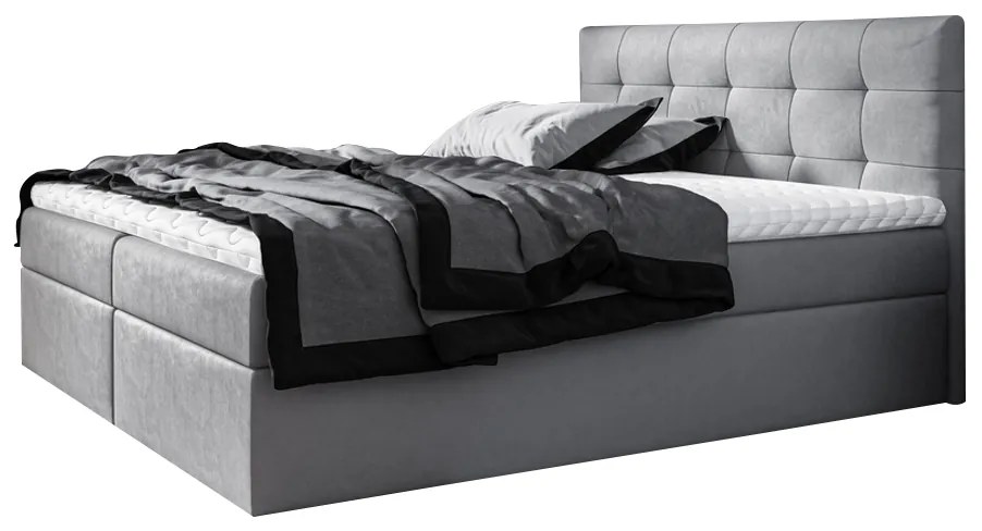 Čalúnená posteľ boxspring BRIGITE + topper, 140x200, jasmine 90