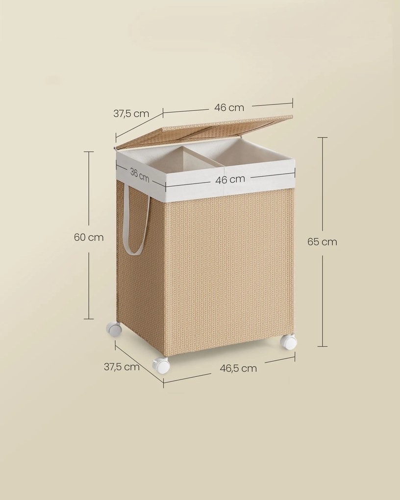 Kôš na bielizeň na kolieskach Deborah 2x50 l