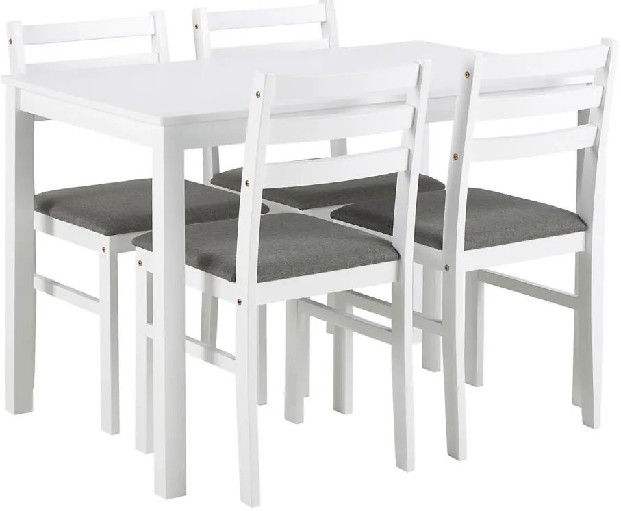 Sada jedálenského stola a 4 ks stoličiek EMILY biela