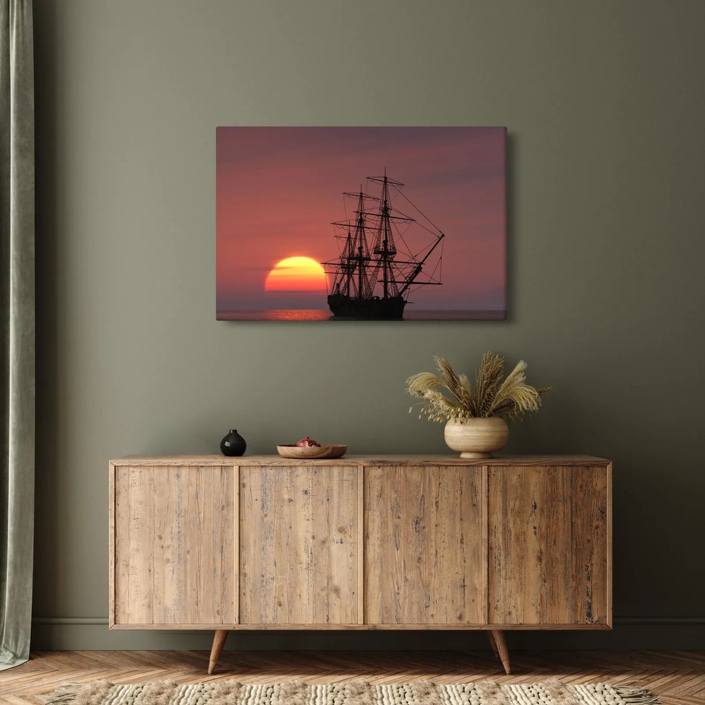 Obraz - Stredoveká loď (90x60 cm)