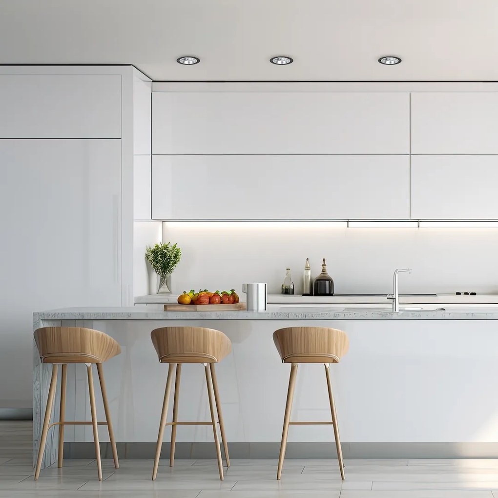 Podhľadové svietidlo Redondo, 1x čierne kovové tienidlo, b