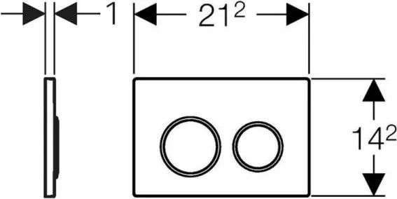 Geberit 115.085.KH.1-Splachovacie tlačidlo Omega20 21,2x14,2 cm lesklý chróm/matný chróm